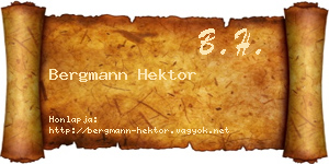 Bergmann Hektor névjegykártya